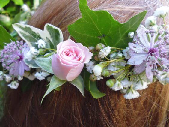 Child's rose and ivy flower crown